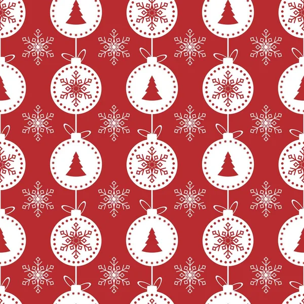 stock vector Seamless christmas balls pattern flat simple vector illustration