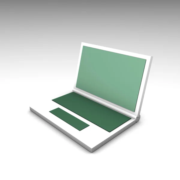 Grün weißes Computer-Notizbuch — Stockfoto