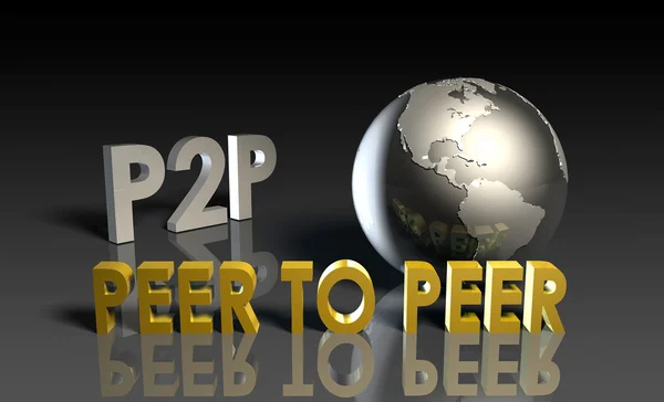 P2P Peer to Peer Tecnologia em 3d — Fotografia de Stock