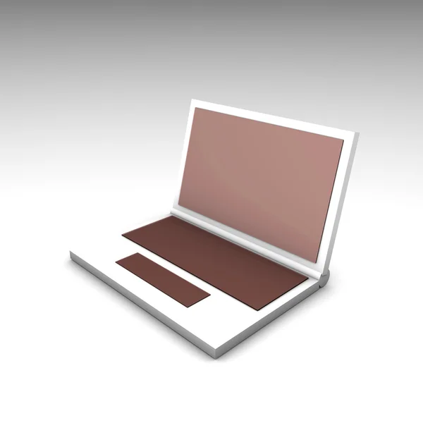 Netbook Branco Vermelho — Fotografia de Stock