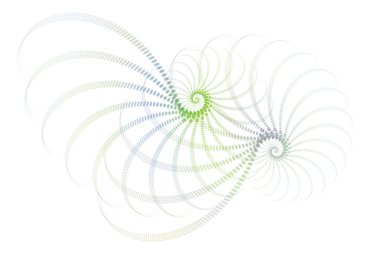 mavi yeşil beyaz fraktal soyut tasarım
