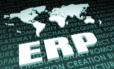 ERP endüstrisinin küresel standart 3d harita üzerinde