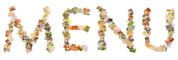 Colagem de menu de alimentos — Fotografia de Stock