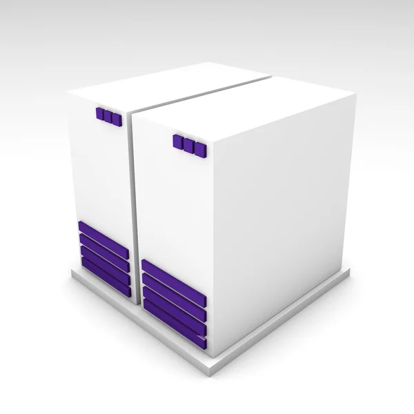 Serveur d'ordinateur 3d violet — Photo