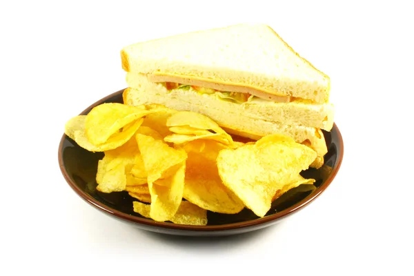 Sanduíche e batatas fritas Combo de refeição — Fotografia de Stock