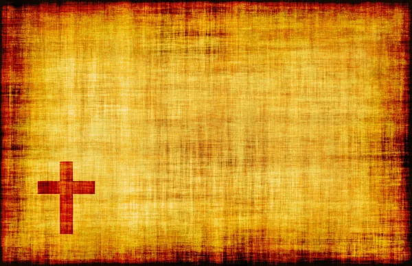 Świętego krzyża na Zwój pergaminu — Zdjęcie stockowe