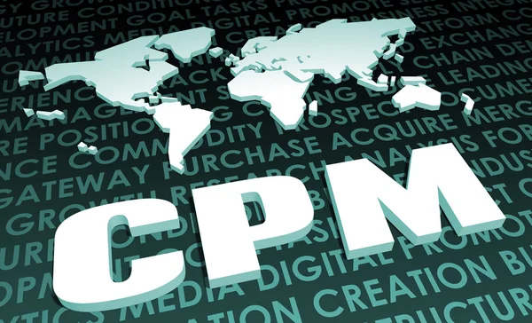 CPM z globalnym standardem na mapie 3d — Zdjęcie stockowe