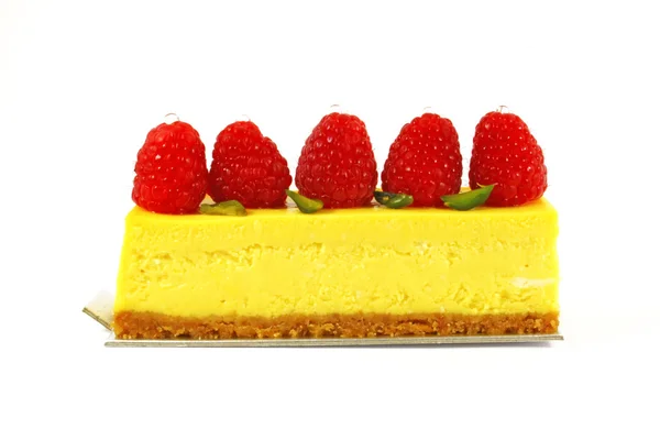 Framboos mousse taart — Stockfoto