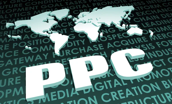 Padrão global da indústria PPC no mapa 3D — Fotografia de Stock