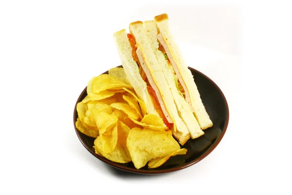 Sanduíche e batatas fritas Combo de refeição — Fotografia de Stock