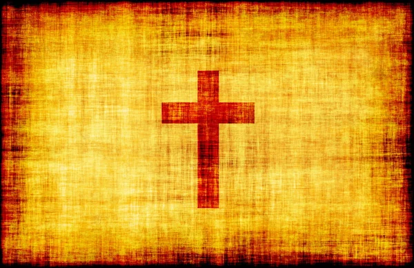 Heiliges Kreuz auf Pergament eingraviert — Stockfoto