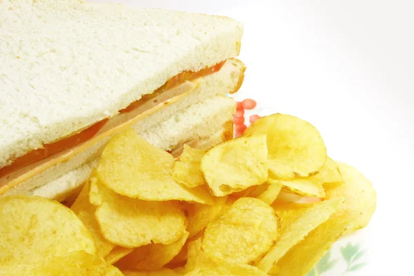 Sanduíche e batatas fritas Combo de refeição — Fotografia de Stock