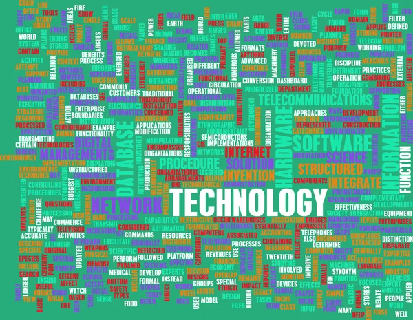 Technologia słowo chmura — Zdjęcie stockowe