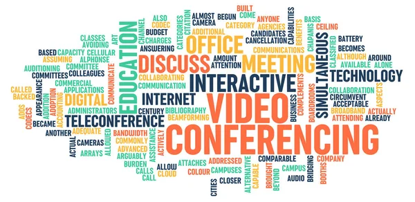 Videokonferens Nätet Som Ett Arbete Hemifrån Koncept — Stockfoto