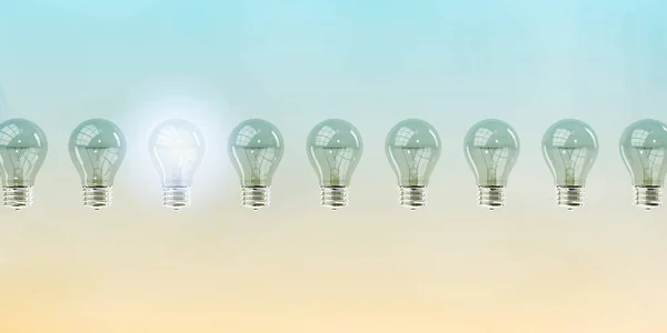 Светящаяся Лампочка Концепция Бизнес Идеи — стоковое фото