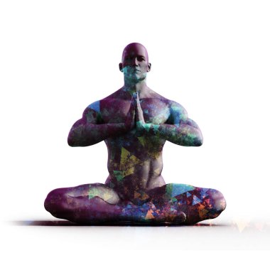 Modern Meditasyon Yogası Bir Fitness Kavramsal Yaratıcı Arkaplan