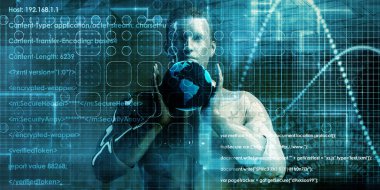 Dünya Haritası Sanatı ile İş Teknolojisi Arkaplanı