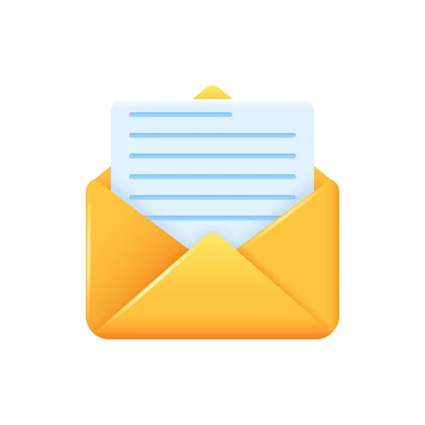 Конверт Документ Всередині Мультфільм Веб Значок Поштової Або Електронної Пошти — стоковий вектор