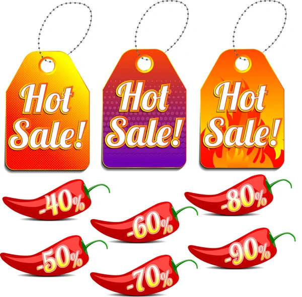Etichette vendita calda — Vettoriale Stock