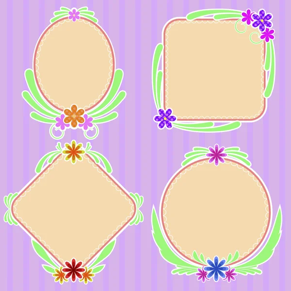 Children's floral frame — Stock Vector