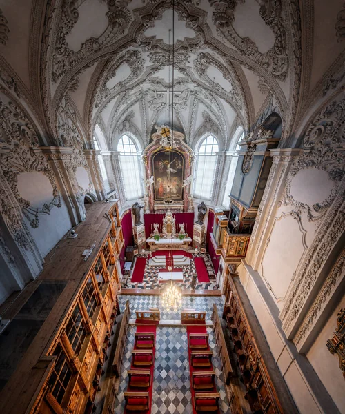 Innsbruck Austria Nov 2019 Interno Hofkirche Altare Vista Alto Angolo — Foto Stock