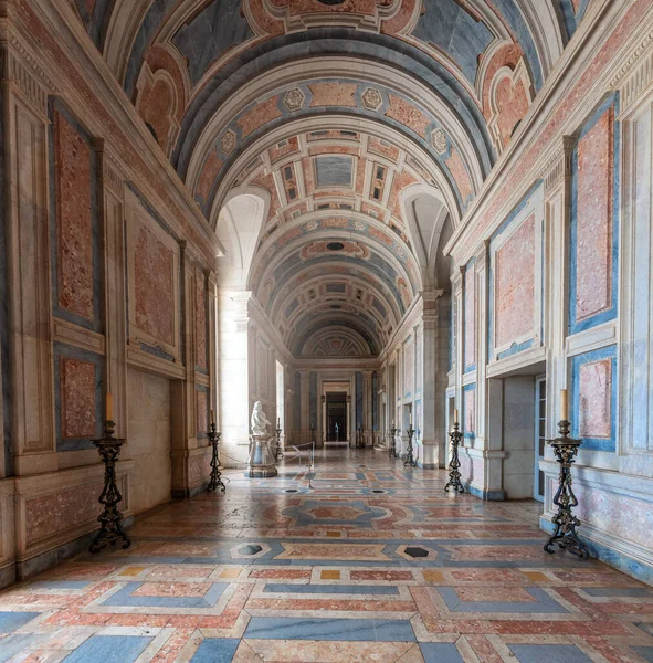 Mafra Portugal Feb 2020 Royal Palace Corridor Paco Real Palace — стокове фото