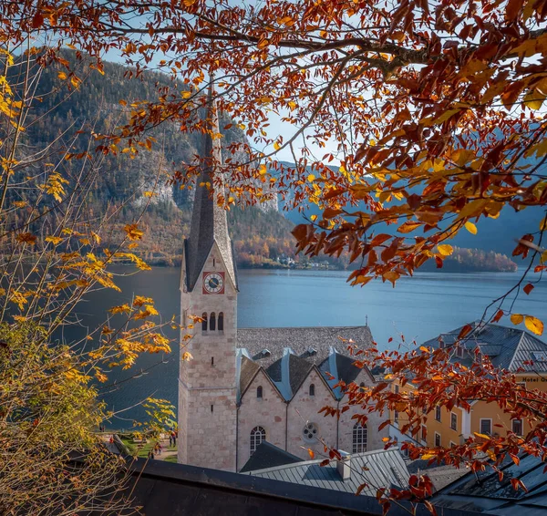 Храм Осенними Красками Халлен Австрия — стоковое фото
