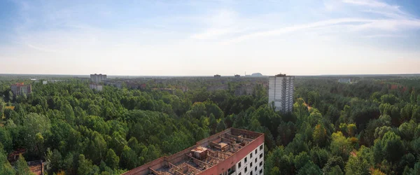Panoramautsikt Över Pripyat Och Tjernobyls Exklusiva Zon Ukraina Pripyat Tjernobyls — Stockfoto