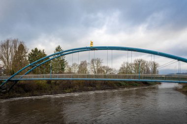 Hamelin, Almanya - 28 Kasım 2019: Rattenbrucke (Fare Köprüsü) - Hamelin, Aşağı Saksonya, Almanya