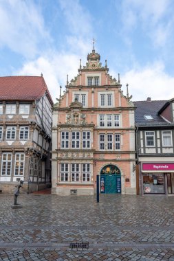 Hamelin, Almanya - 28 Kasım 2019: Hamelin Müzesi (Leisthaus) - Hamelin, Aşağı Saksonya, Almanya