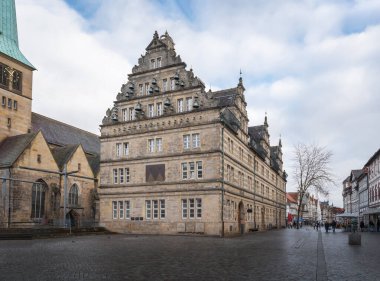 Hochzeitshaus binası cephesi - Hamelin, Aşağı Saksonya, Almanya