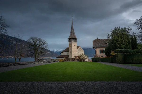 Zámecký Kostel Spiez Schlosskirche Spiez Švýcarsko — Stock fotografie