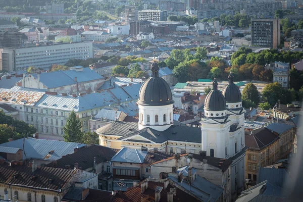 Vista Aérea Igreja Transfiguração Igreja Católica Grega Lviv Ucrânia — Fotografia de Stock