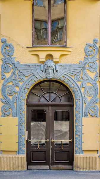 Detalle Decoración Cat House Edificio Arquitectura Art Nouveau Riga Riga — Foto de Stock