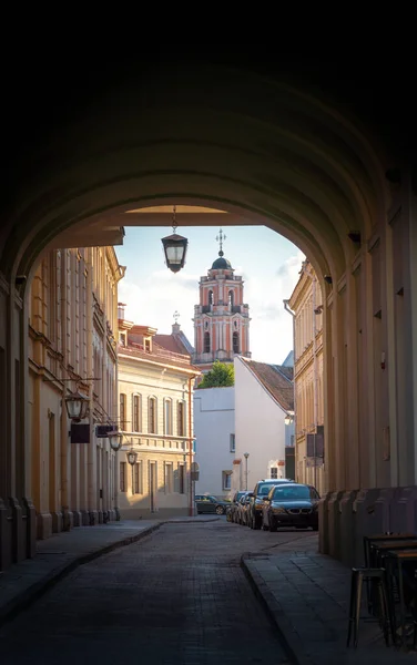 Pohled Ulici Kostel Všech Svatých Vilnius Litva — Stock fotografie