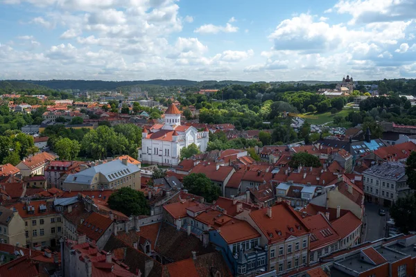 Vista Aérea Vilnius Com Catedral Ortodoxa Theotokos Vilnius Lituânia — Fotografia de Stock