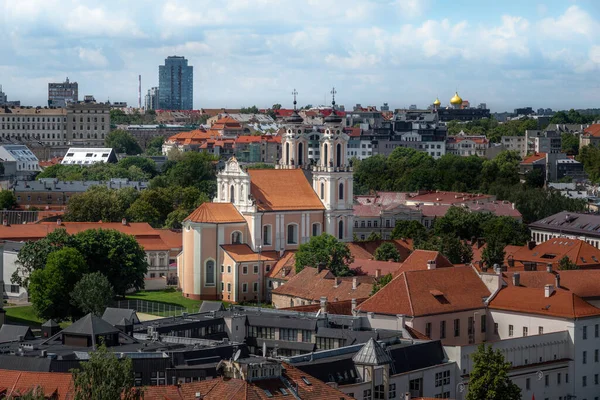 Vista Aérea Igreja Santa Catarina Vilnius Lituânia — Fotografia de Stock