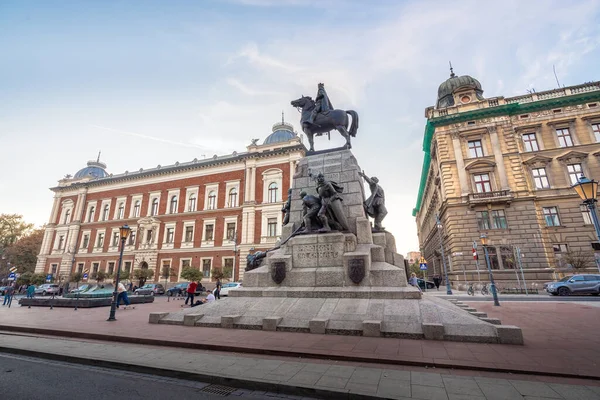 Jan Matejko广场和Grunwald纪念碑 波兰克拉科夫 — 图库照片