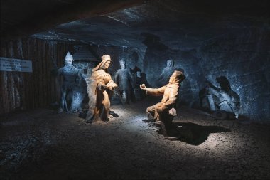 Wieliczka, Polonya - 24 Ekim 2019: Wieliczka Tuz Madenindeki Janowice Odası - Wieliczka, Polonya