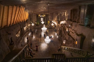 Wieliczka, Polonya - 24 Ekim 2019: Wieliczka Tuz Madeni St Kingas Kilisesi - Wieliczka, Polonya