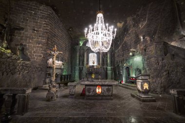 Wieliczka, Polonya - 24 Ekim 2019: Wieliczka Tuz Madeni St Kingas Kilisesi - Wieliczka, Polonya 