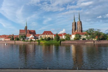 Katedral Adası (Ostrow Tumski) Vaftizci Aziz John Katedrali ve Kutsal Haç Koleji Kilisesi - Wroclaw, Polonya