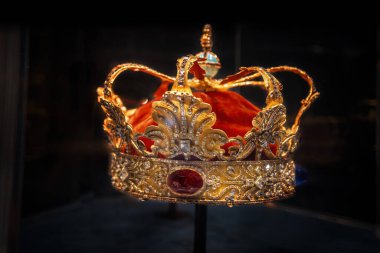 Kopenhag, Danimarka - 28 Haziran 2019: Christiansborg Sarayı Queens Kütüphanesi - Kopenhag, Danimarka