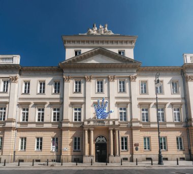 Varşova, Polonya - 24 Ağustos 2019: Aleksander Zelwerowicz Collegium Nobilium Binasındaki Ulusal Dramatik Sanatlar Akademisi - Varşova, Polonya