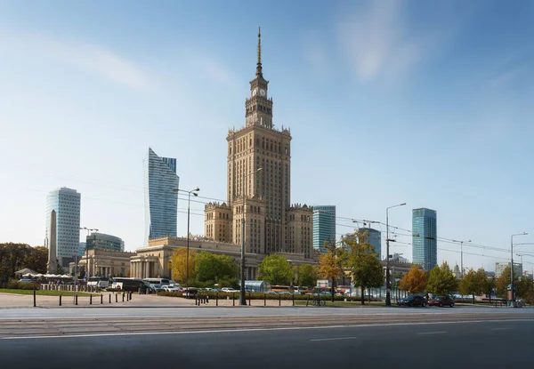 Kultur Och Vetenskapspalatset Och Warszawa Moderna Byggnader Warszawa Polen — Stockfoto