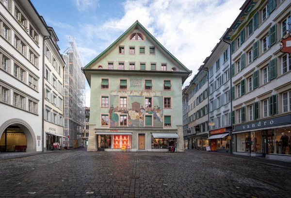 ルツェルン スイス 2019年11月27日 Weinmarkt Square Luzern Old Town ルツェルン スイス — ストック写真