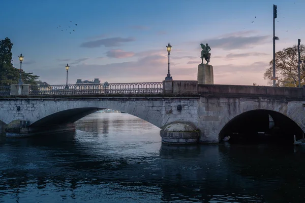 Puente Munsterbrucke Atardecer Zurich Suiza — Foto de Stock