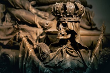 Viyana, Avusturya - 13 Ekim 2019: İmparator VI. Charles 'ın lahiti, Habsburg Hanedanlığı Mahzeni - Viyana, Avusturya