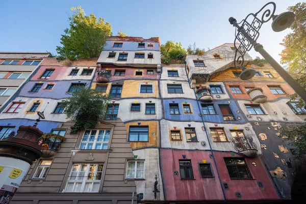 Viena Áustria Outubro 2019 Hundertwasserhaus Hundertwasser House Viena Áustria — Fotografia de Stock