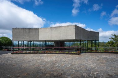 Campos do Jordao, Brezilya - 27 Nisan 2019: Saint Peter Şapeli (Capela de Sao Pedro Apostolo) - Campos do Jordao, Sao Paulo, Brezilya